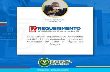 Requerimento 041/2021 - Vereador João Maria - PT