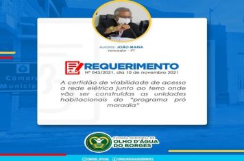 Requerimento 045/2021 - Vereador João Maria - PT