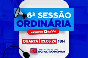 A Câmara Municipal de Olho D’Água do Borges informa que nesta quarta-feira (29), acontece mais uma Sessão Ordinária no Legislativo Municipal, logo mais às 18:00h.