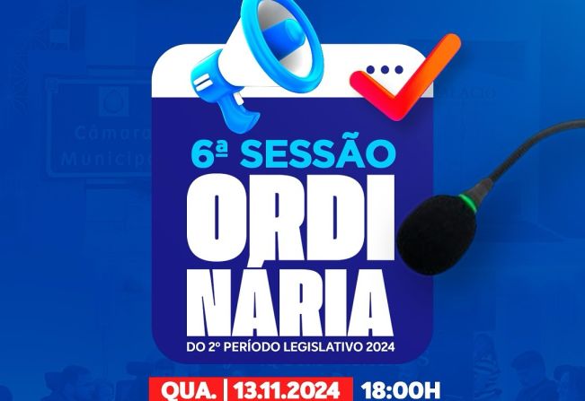 A Câmara Municipal de Olho D’Água do Borges informa que nesta quarta-feira (13), acontece mais uma Sessão Ordinária no Legislativo Municipal, logo mais às 18:00h.